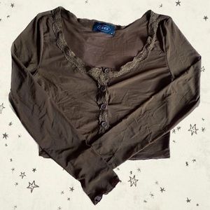 Cider brown mesh top 🍂
